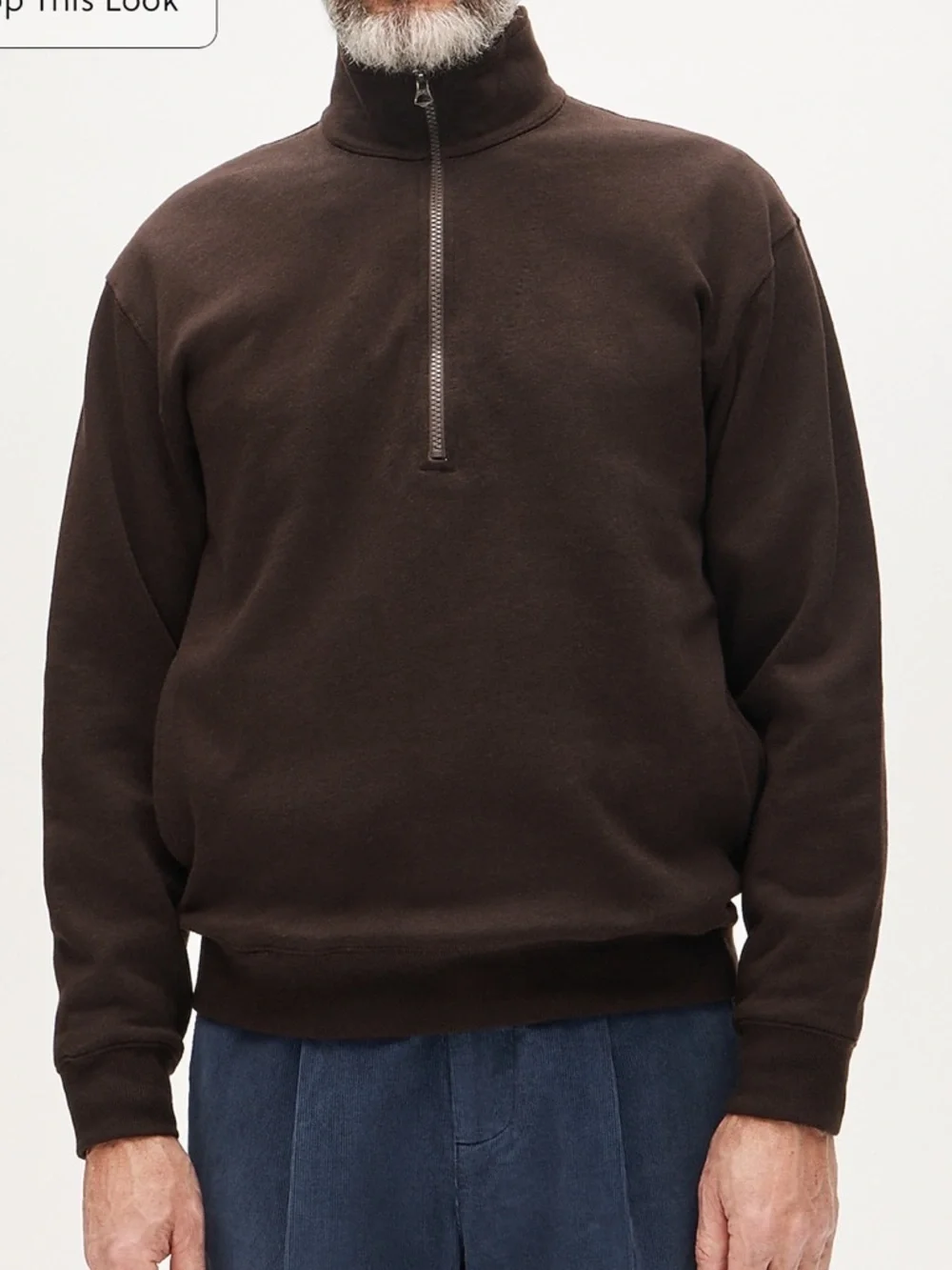 J crew earthen umber 83 fleece quarter-zip sweatshirt